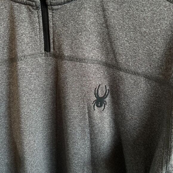 SPYDER Active ProWeb Grey Fleece Lined 1/4 Zip Stretch Pullover Mens Large - Picture 5 of 5